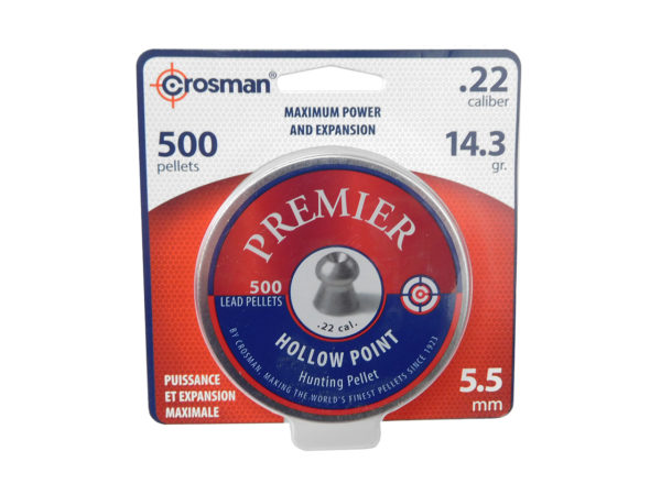 Crosman Premier Hollow Point Pellets | .22 cal, 14.3gr, 500ct