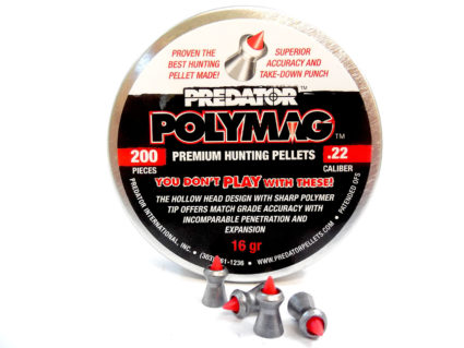 Predator Polymag Premium Hunting Pellets | .22 cal, 16gr, Pointed, 200ct