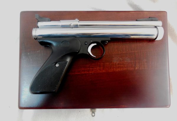 Crosman Model 150 Chrome Medalist in Wood Case My # 4352 - Image 3