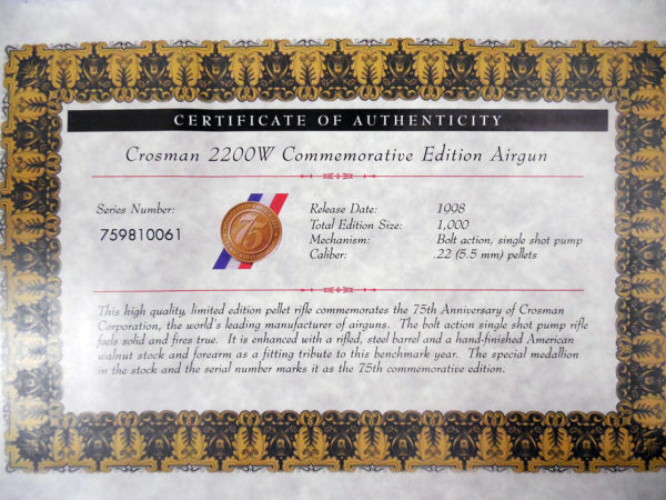 Crosman 2200w 75th Anniversary in Box | SKU 6885 - Image 12