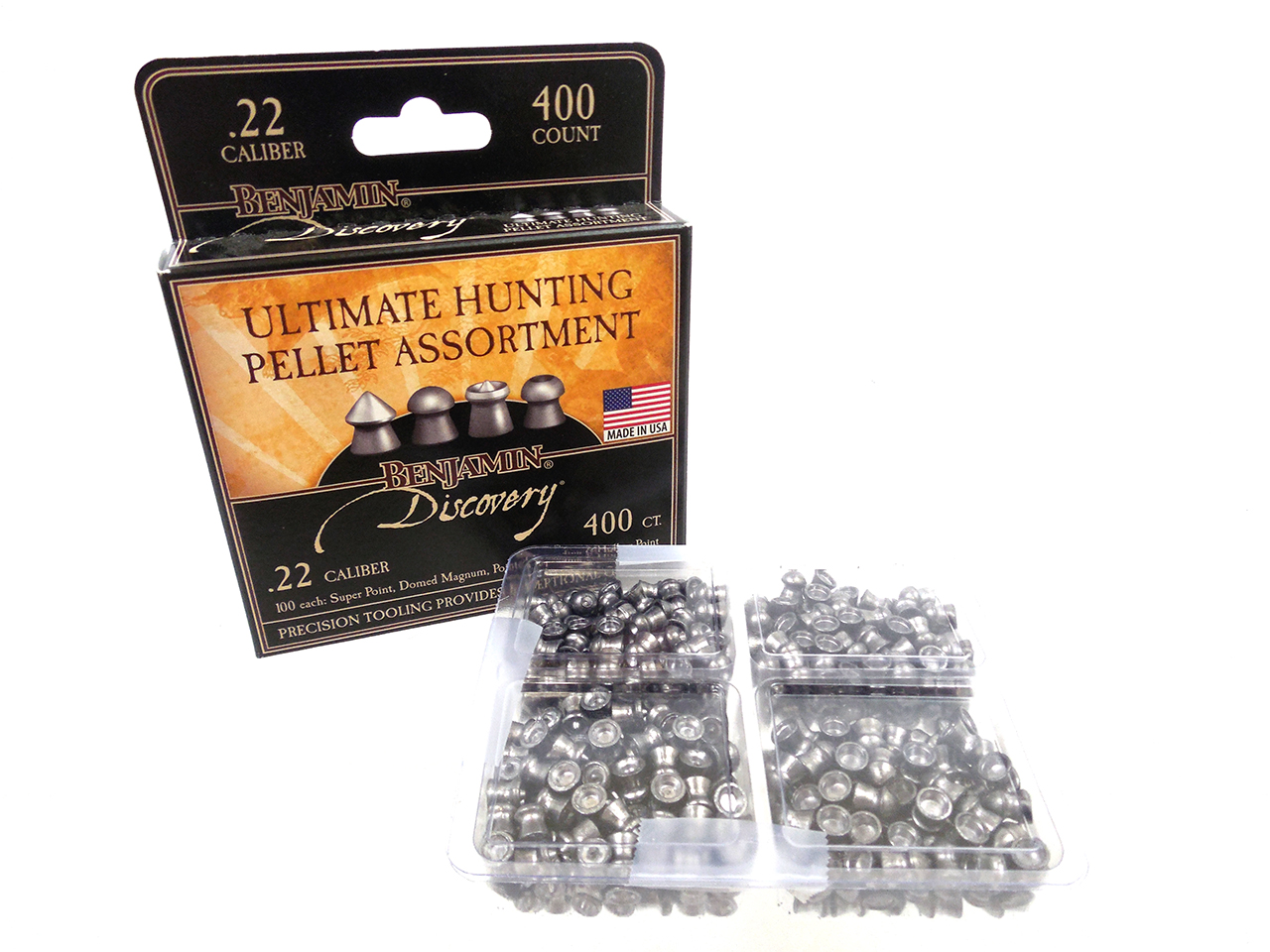 Benjamin Ultimate Hunting Pellet Assortment .22 Caliber14.3gr 400ct 3 Pack 