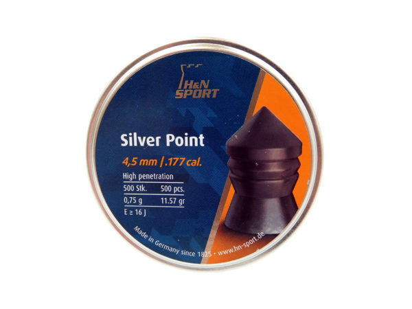 H&N Sport Silver Point Pellets | .177 cal, 11.57 gr, 4.50 hs, 500 pcs