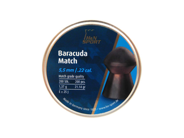 H&N Baracuda Pellets | .22 cal, 21.14 gr, Round Nosed, 200 ct