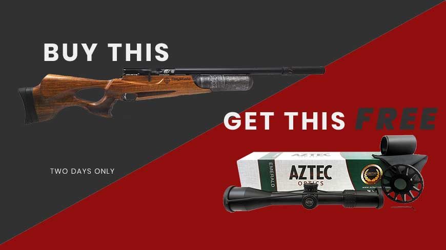 Order or Pre-Order Now!!  FREE Aztec Scope With Purchase of Select Airguns