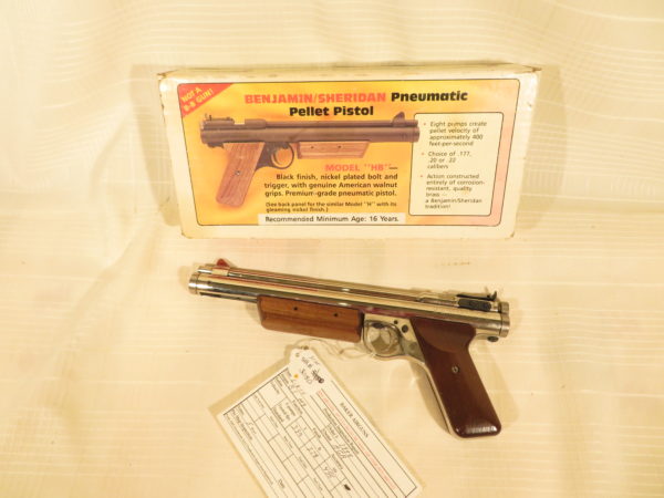 Sheridan H Pellet Pistol Nickel Finish Wood Grips SKU 3080 - Image 5
