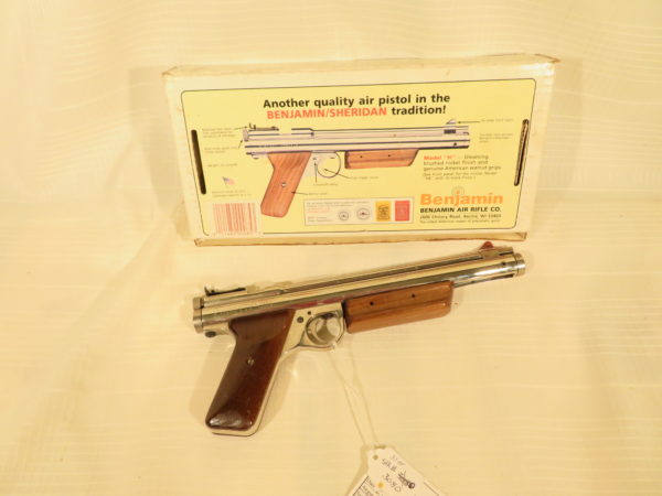 Sheridan H Pellet Pistol Nickel Finish Wood Grips SKU 3080