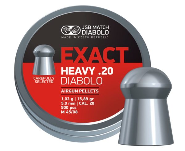 JSB Exact .20 Heavy Diabolo Pellets  .20 cal, 15.89 gr, Domed, 500ct