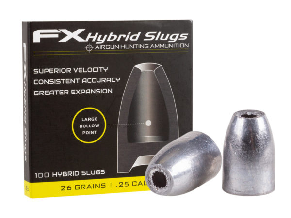 FX Hybrid Slugs, .25 cal, 26gr, Hollowpoint, 100ct