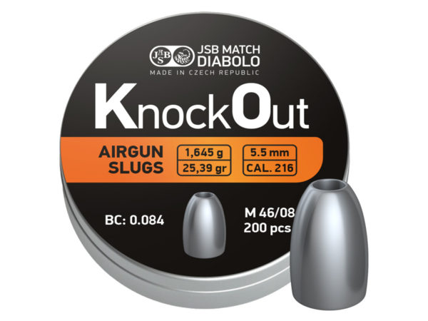 JSB Knockout Slugs, 0.216", 25.39gr, Hollowpoint, 200ct