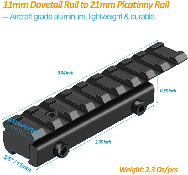 Lonsel Dovetail to Picatinny Adapter 9 Slot