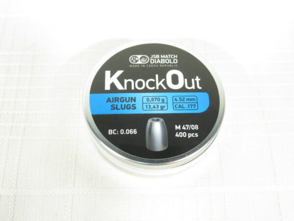 JSB Knockout Slugs .177, 4.52mm, 13.43gr, Hollowpoint, 400ct