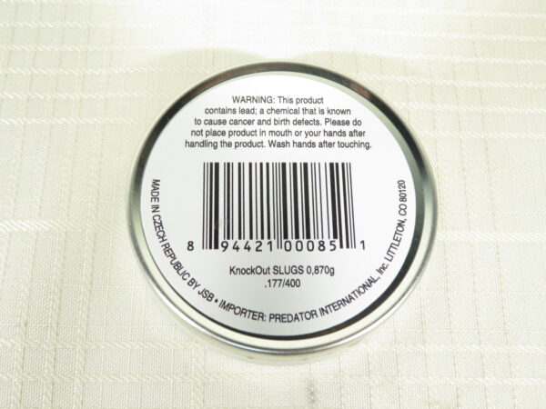 JSB Knockout Slugs .177, 4.52mm, 13.43gr, Hollowpoint, 400ct - Image 2