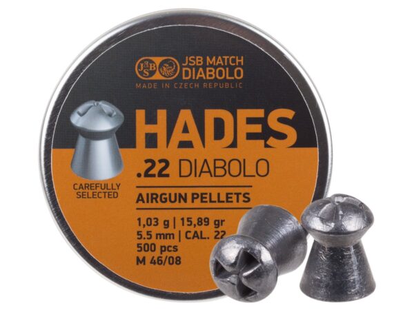 JSB Hades Pellets | .22 Cal, 15.89 gr 500ct - Image 2