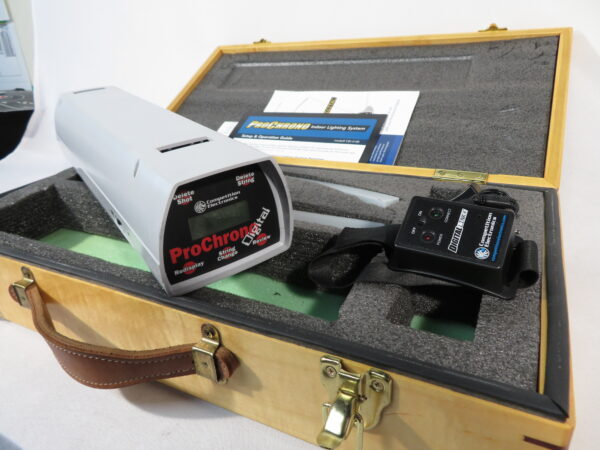 ProChrono Digital Chronograph Model CEI-4100 and Indoor Lighting kit In Custom Wood Case
