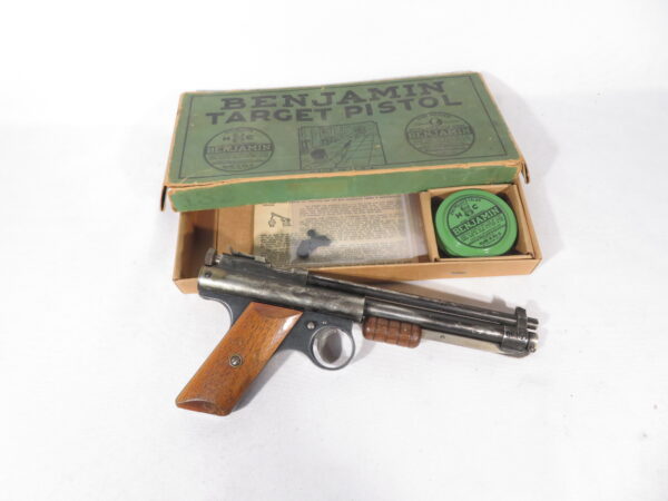 Benjamin Model 112 Air Pistol Mfg 1936-1941 with Box and Benjamin Pellets SKU 110922