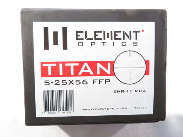USED Element Optics Titan 5-25x56 FFP, EHR-1C MOA Reticle, 34mm Tube - Image 3