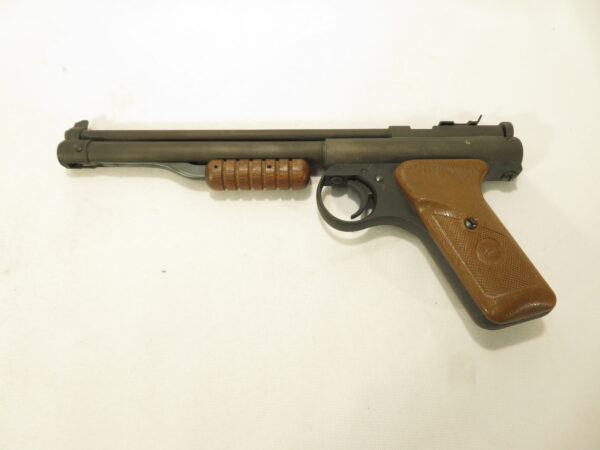 Vintage 1979 Benjamin Model 132 Air Pistol in Blue/Yellow Box and original paperwork - Image 4