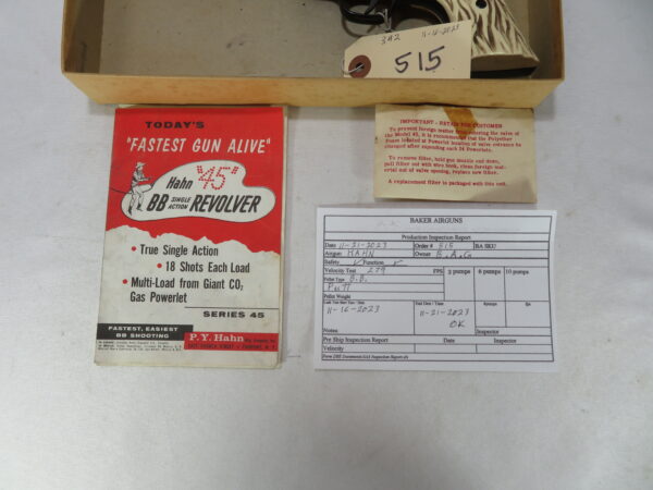 Crosman Hahn 45 in the original box SKU 515 - Image 11