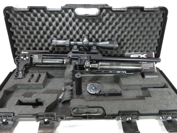 Used FX Impact M3 Power Block Sniper .25 cal, Black w/ 2 liners, and FFP Helix 6-24x50 Scope SKU 71724.7