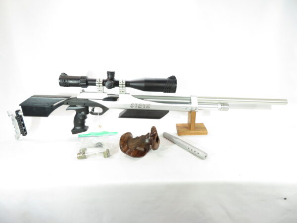 Used Steyr LG 110 PCP Pellet Rifle, Right and Left Handed grip w/ Helix 6-24x50 FFP Scope SKU 92924.1