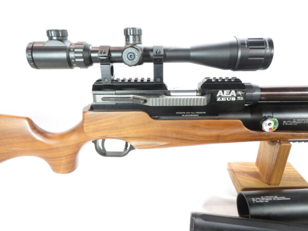 Used AEA Zeus .72 Air Rifle w/ 4-16x44 AO Scope, and extra barrels SKU 101824.5 - Image 3