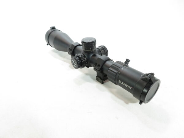 USED Element Optics Titan 5-25x56 FFP, APR-2D MRAD Reticle, 34mm Tube w/ Rings SKU 91725.9