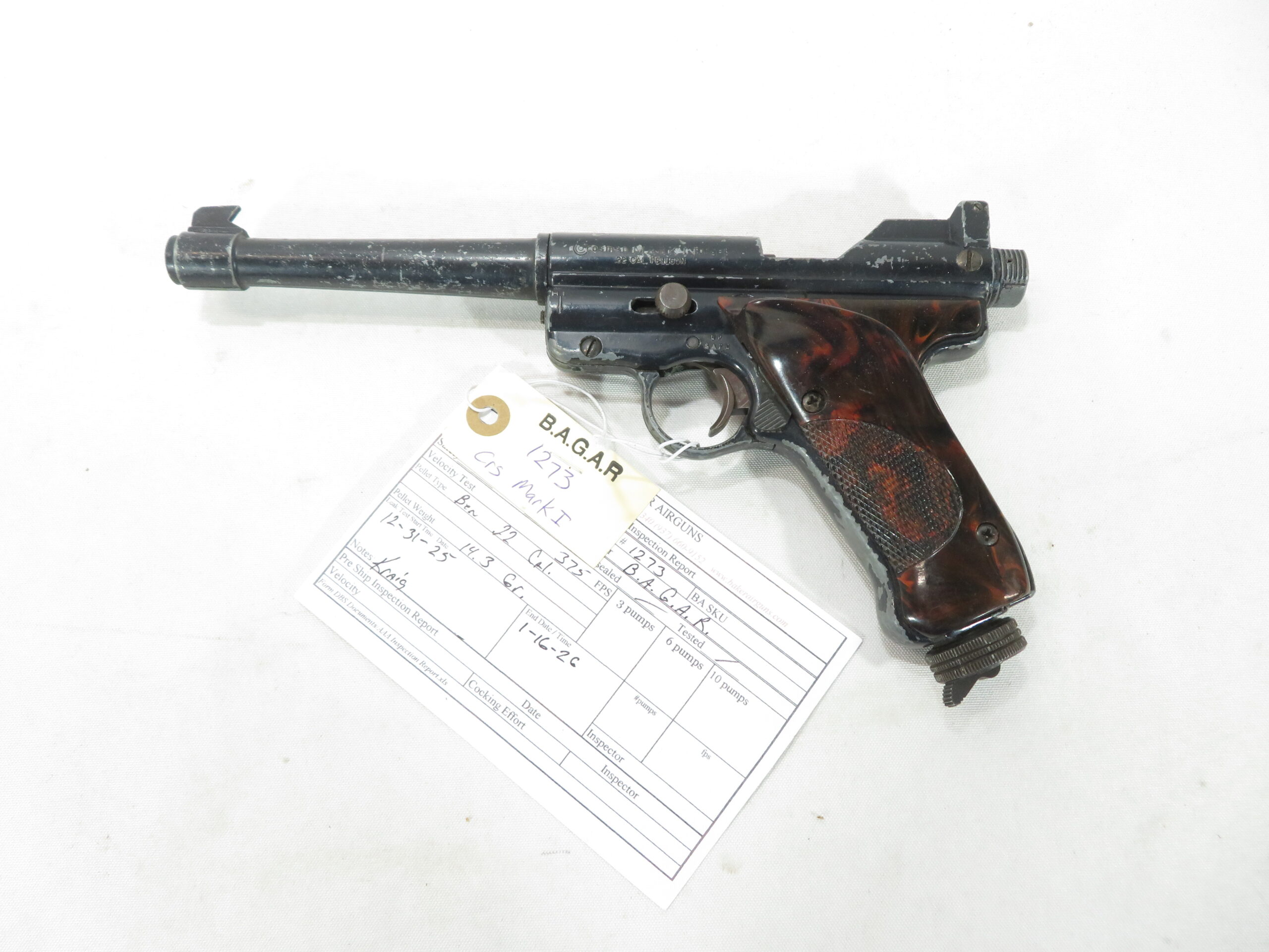 Crosman Mark I Target .22 Air Pistol SKU 21026.10