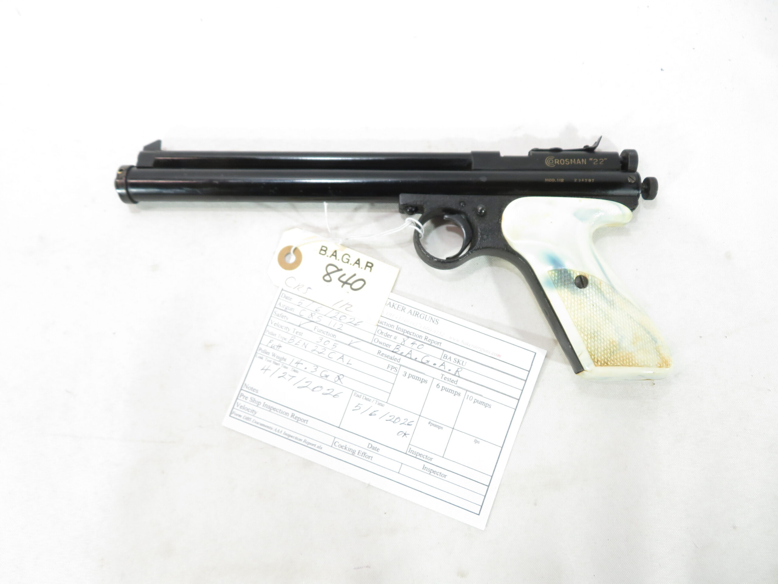 Crosman 112 Pellet Pistol SKU 5726.4