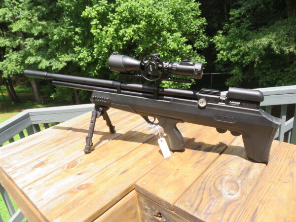 Used Air Venturi Avenger Bullpup .25 w/ UTG Scope and DonnyFL moderator and Bi-pod SKU 8726.1 - Image 2