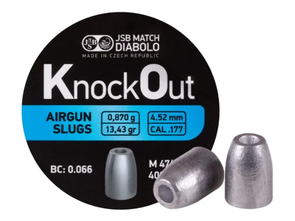 JSB Knockout Slugs .177, 4.52mm, 13.43gr, Hollowpoint, 400ct